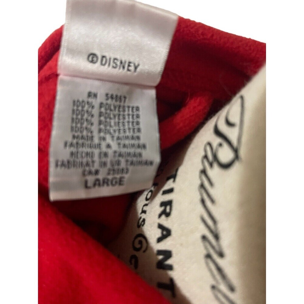 Vintage 1990s Disney Catalog Mickey Mouse Robe Red Soft Fleece Size LARGE RARE - Picture 11 of 16